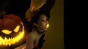 Sexy Witch Fucks the Pumpkin King on Halloween