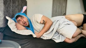 I confuse my stepson with my wife and I accidentally fuck him having hard sex all night long