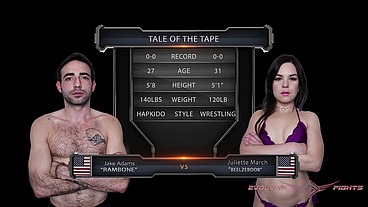 Juliette March vs Jake Adams Mixed Wrestling
