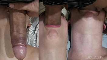 Little bitch suckled inverted and made a deep throat in the gifted