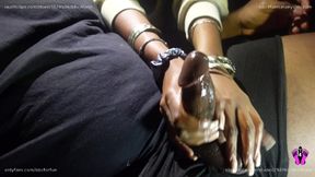 Petite HandDomination Ebony Giving Femdom Handjob Post Orgasm Torture Angle 2