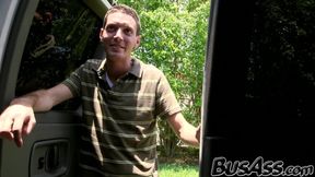 Bitch lures a straight dude into a van to bang a homo jock