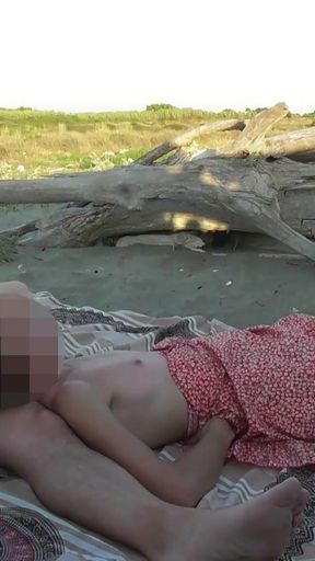 French teacher Blowjob Amateur on Nude Beach public to stranger with Cumshot People caught us P1 - MissCreamy   Clip 1