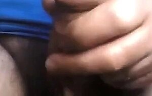 Dad stroking his thick uncut cock on cam (no cum)