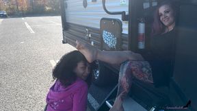 Came Across A Foot Worship - Whitney Morgan, Princess Sophia, And Autumn Bodell Outdoor Foot Slave Foot Play WMV