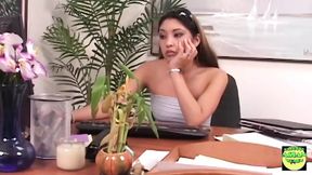 Asian blonde daydreams of ideal body caress and drilling