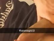 Straight white boy flexing big cock on snap