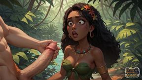 Sizzling Dark-hued Goddess Adorns Jungle - Frolicsome XXX!