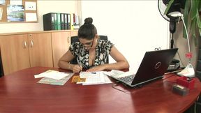 Fantastic lesbian sex in the office