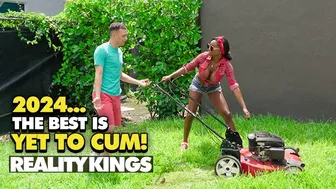 Naomi Foxxx rides Johnny's cock as a reward for helping her with the mower