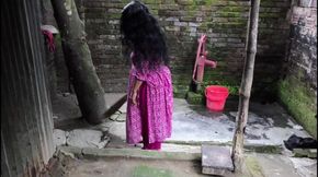 I See My Stepaunty Was Cleaning the Bathroom so I Hugged Her and Started Fucking Her Ass