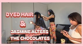 Dyed hair and Jasmine alters the chocolates