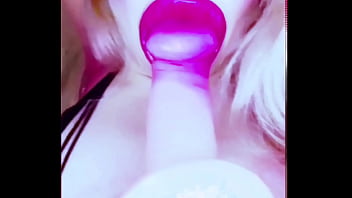 Sucking Dildo like a lollipop
