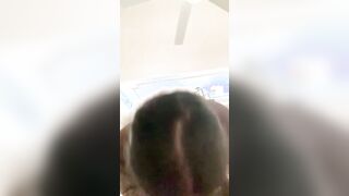Hotwire inside pigtail braids makes a thick penis cum inside her hands