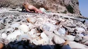 Hottest girl at nude beach teases with masturbation, takes stranger's big cumshot