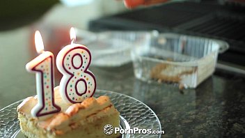 PornPros - Cassidy Ryan celebrates her 18th birthday with cake and cock