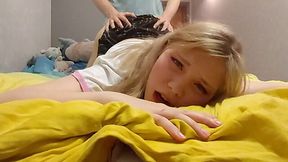 Cute blondie gets her bf's hard boner in a sweet hole until he cums