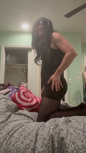 Sissy in black dress