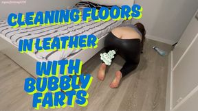 Cleaning Floors in Leather with Bubbly Farts