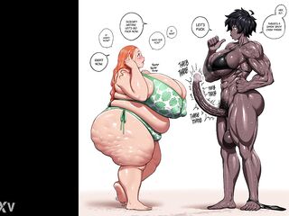 Black Futanari discharges Lumpy semen from her Curvy Weenie