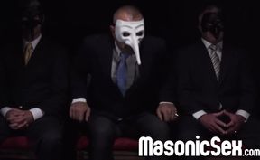 Hot twink Marcus Ryan blows Master Angus massive cocks before ass penetration