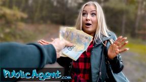 ”Big Boobed Blonde: Woods Striptease”