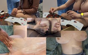 Tit Fuck Big Cumshot on My Big Boobs While Trying to Build Lego