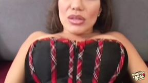 Restless and Dirty Brunette in Heat Gets Fucked by Older Big Cock Man on Couch