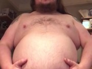 365 lb gainer measuring bloated belly