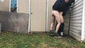 Hot Neighbor Fucks Otter Bareback Behind The Shed