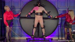 Cock and thigh caning with Mistress Vixen and Mistress Baton