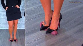 215 Amber Split Cam - Goddess Amber & Miss Lucy - Crushing The Cum From Your Balls Under Plexiglass & Our Hot Louboutin Heels - Cock Face Trample Trampling CBT Ballbusting Shoejob