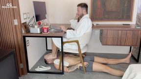 I forgot he was under me while I worked - Feet Vini foot size 15