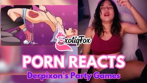 DERPIXON PARTY GAMES HENTAI REVIEW REACTION RATING - ExotiqFox Solo Gooner Girl Masturbation