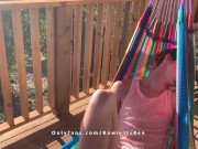 18 YO boy shows his stuff in a hammock outside on vacation in Puerto Rico.