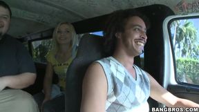 Blonde Star has fun in bang bus