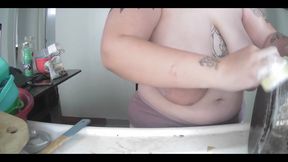 Doing the Dishes with My Boobies Out