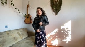 zippering leather jacket aV