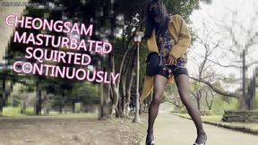 HA32 Sexy cheongsam and black stockings, exposed masturbated and squirted continuously