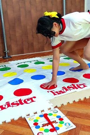 Trying Out Twister with a Vibrator Inserted While Enduring Orgasm