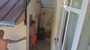 Backstage Caught a Guy with a Big Dick Looking at Me and Jerking off, Deepthroat Blowjob and Anal Fuck Part 1