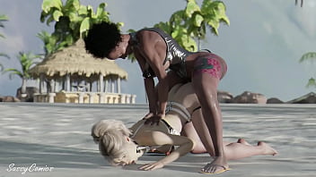 Trans Interracial Anal sex on the Beach - sassycomics
