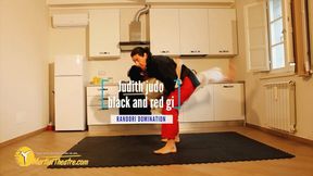 Judith judo black and red gi randori domination