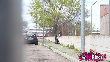 Street cocksucker in her first porn. Fedora Morelli, university hooker on FAKings