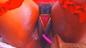 The wife got her pussy fuck with a dildo for Christmas Eve