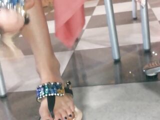Dangling and Shoeplaying in a Bar with My Blue Estrada' Flip Flops