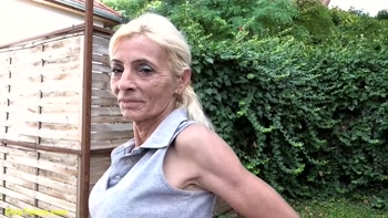 Skinny Grandma Loves to Show Off Her Tiny Boobs and All Holes