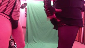 Sinister sister milking dd tits & peeking at mistress cy green screen modeling session xxx 666