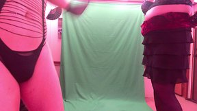 Sinister sister milking dd tits & peeking at mistress cy green screen modeling session xxx 666