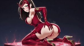 Scarlet Witch reveals her erotic side with red chaos magic in extremely hot explicit and seductive